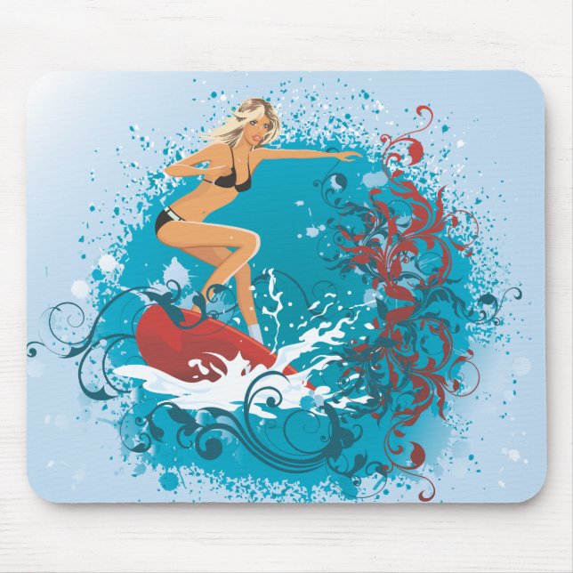 Surfer Girl 1 Mousepad (Front)