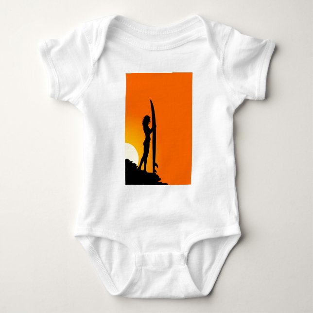 Surfer Girl Baby Bodysuit (Front)