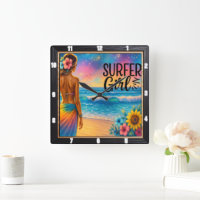 Surfer Girl Beach Sunset