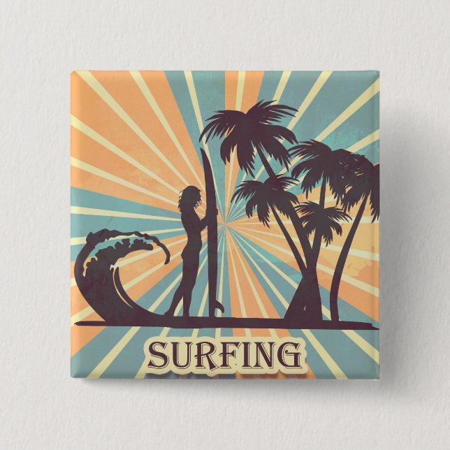 Surfer Girl Button (Front)