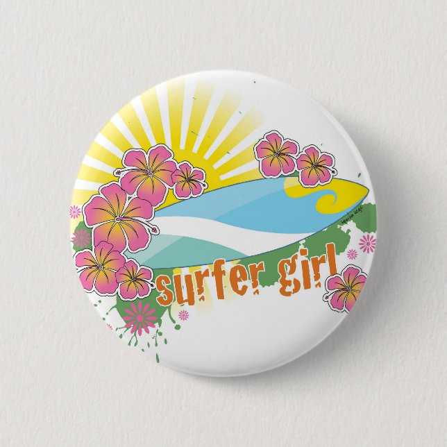 surfer girl button (Front)