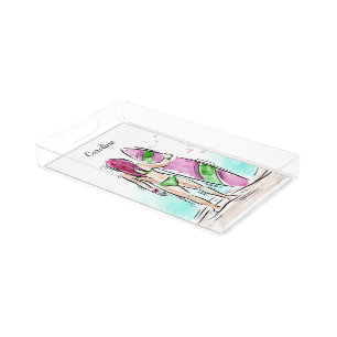 Surfer Girl custom name serving trays