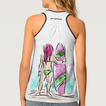 Surfer Girl custom name tank top Surfer Girl custom name tank top