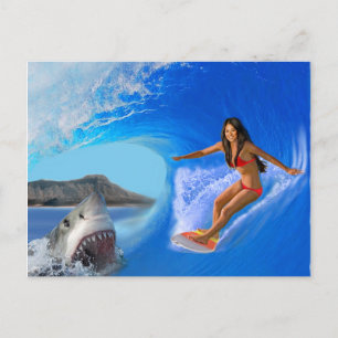 SURFER GIRL ESCAPES POSTCARD