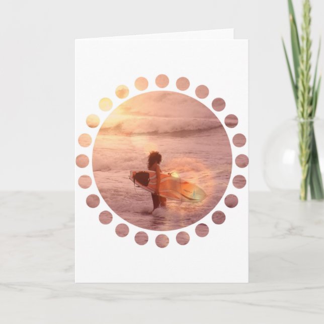 Surfer Girl Greeting Card (Front)