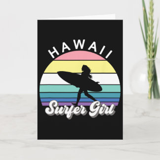 Surfer Girl Hawaii Vintage Hawaiian Surfing Surf B Card
