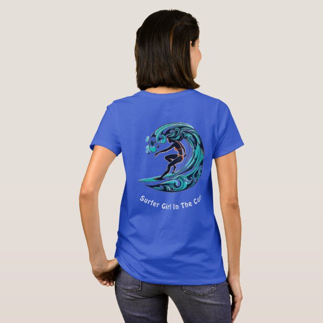 Surfer Girl In The Curl T-Shirt (Back Full)