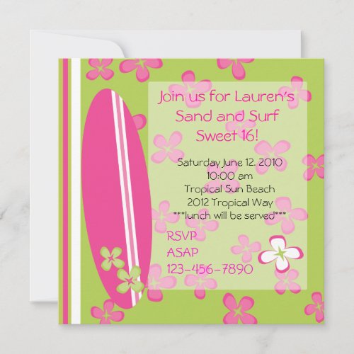Surfer Girl Invitation
