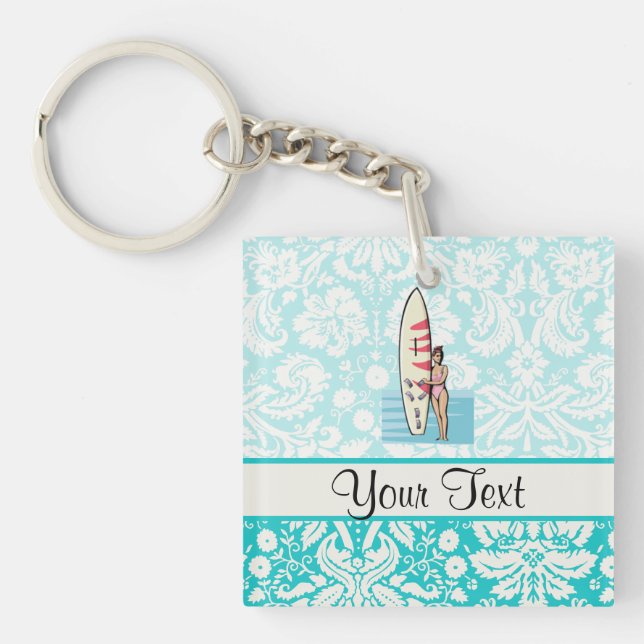 Surfer Girl Keychain (Front)