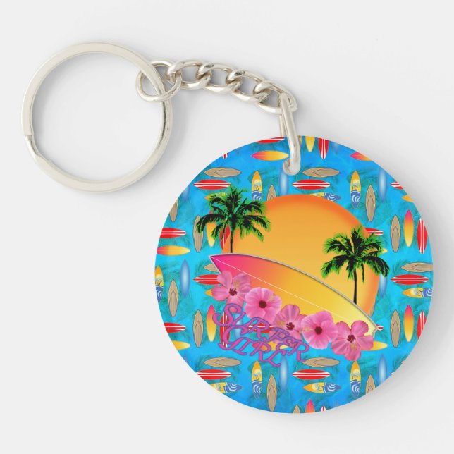 Surfer Girl Keychain (Front)