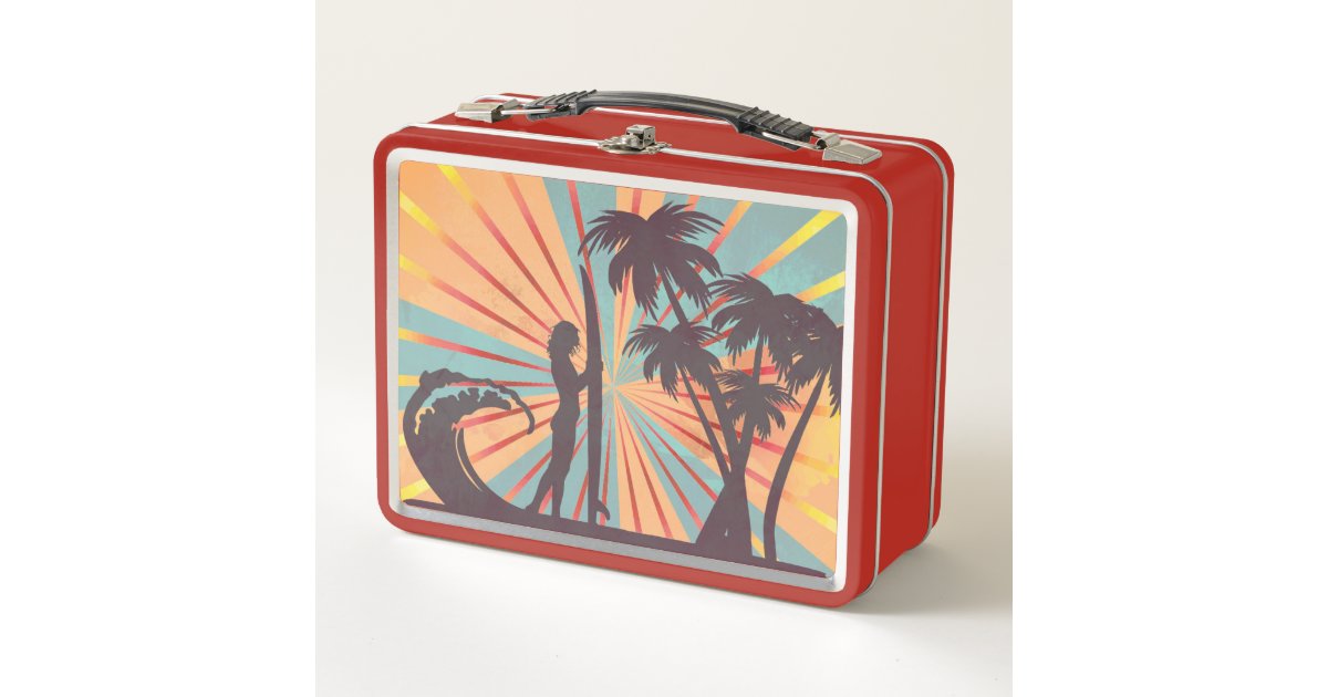 Surfer Girl Metal Lunch Box Zazzle