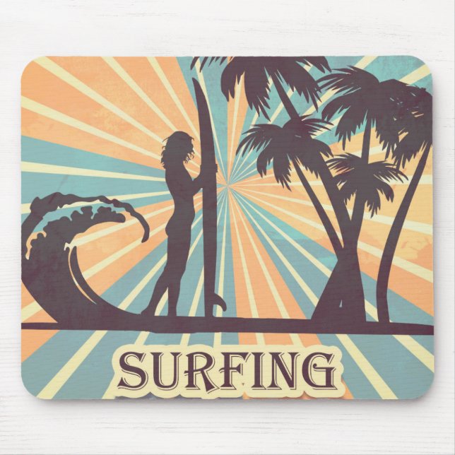 Surfer Girl Mouse Pad (Front)
