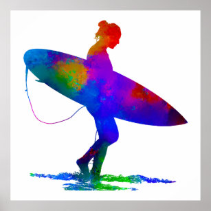 Surfer Girl Retro California Vintage Surf PosterAs I Remember