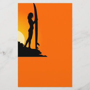 Surfer Girl Stationery