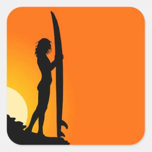 Surfer Girl Sticker