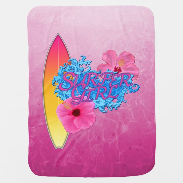 Surfer Girl Stroller Blanket (Front)