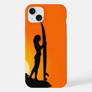 Surfer Girl Sunset iPhone 15 Plus Case