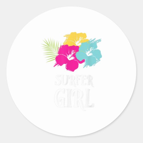 Surfer Girl  Surf Classic Round Sticker