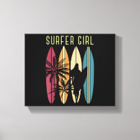 Surfer Girl Surfboard Surfing Women Girls Surf Oce