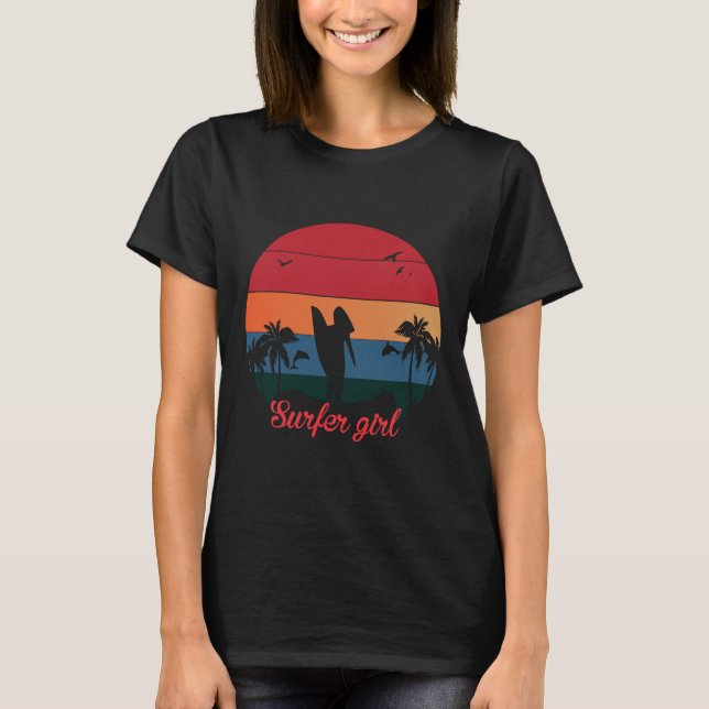 Surfer girl t-shirt design (Front)
