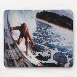 Surfer Girl Wave Riding in Australia water sports Mouse Pad