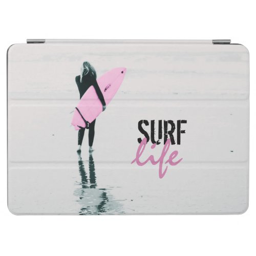 Surfer Girl with Pink Surfboard Surf Art  iPad Air Cover