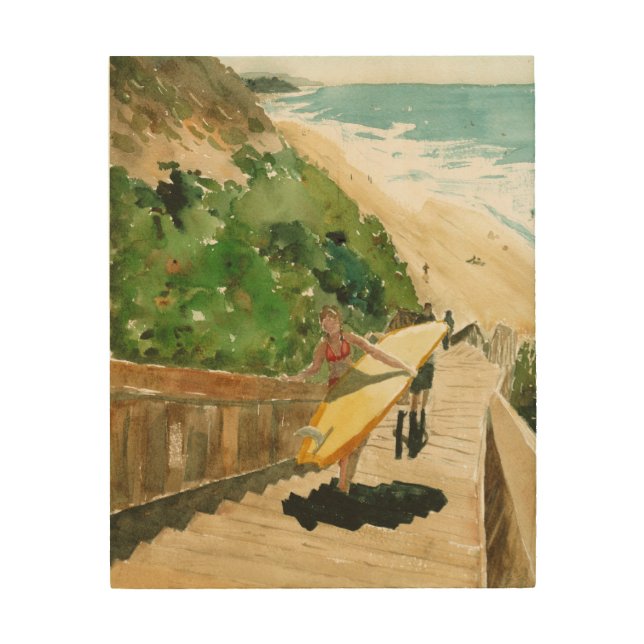 Surfer Girl Wood Wall Art (Front)