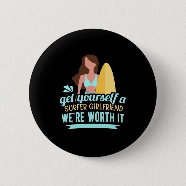 Surfer Girlfriend Button (Front)