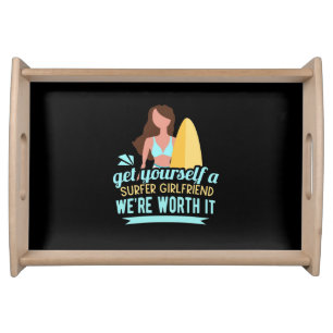 Surfer Girlfriend Serving Tray