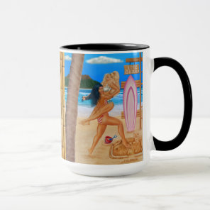 SURFER GIRLS CATFIGHT MUG