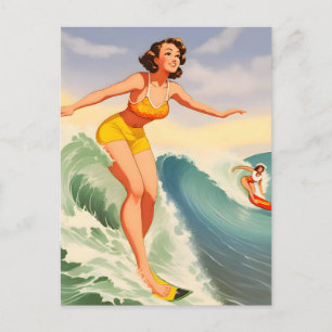 Surfer Girls Postcard