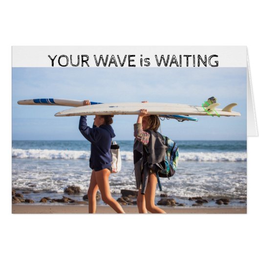 Surfer girls waiting cards (Front Horizontal)