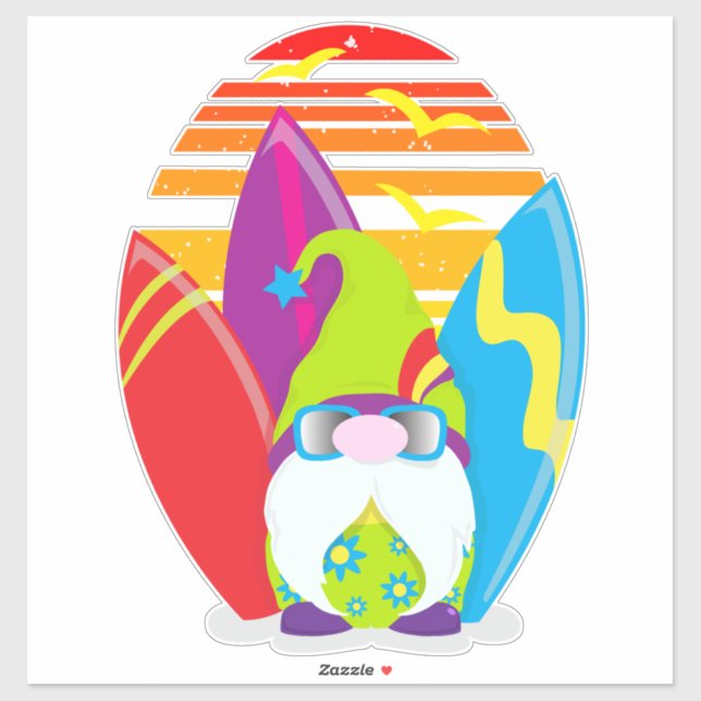 Surfer Gnome Sticker (Sheet)