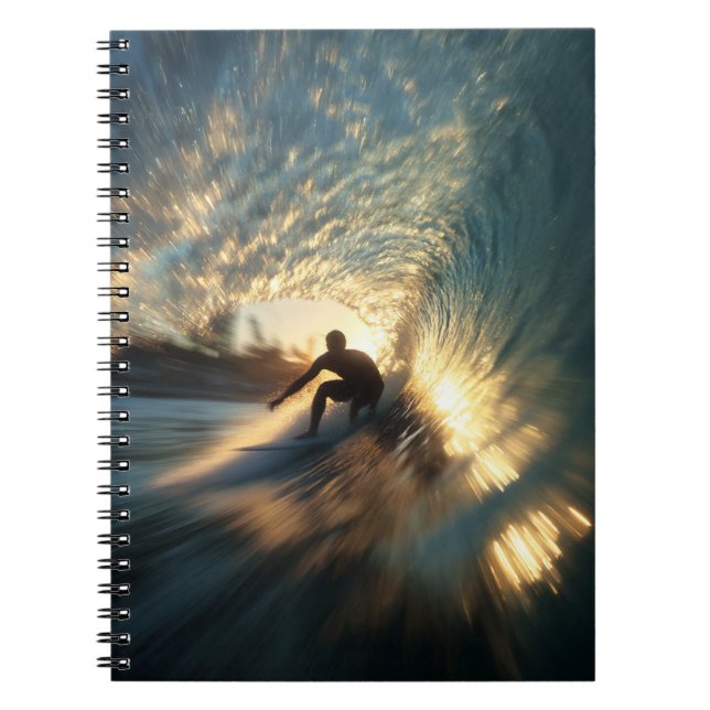 Surfer Golden Wave Tunnel Notebook (Front)
