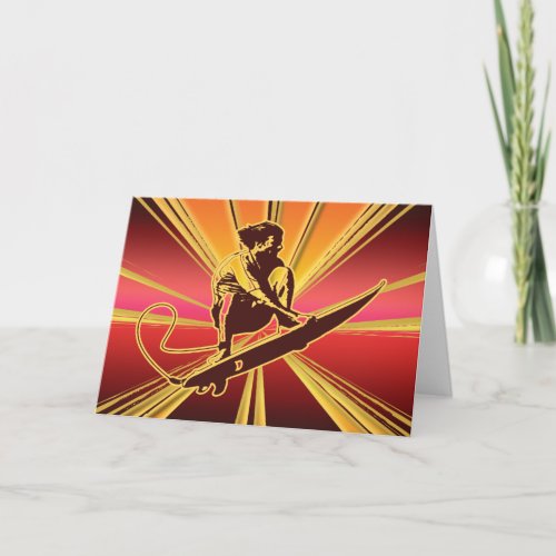 Surfer greeting cards _ customizable blank