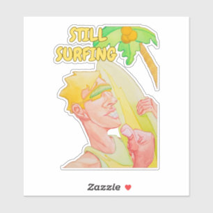Surfer Guys Custom-Cut Vinyl Sticker