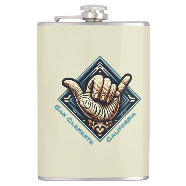 Surfer Hand Symbol Flask (Front)