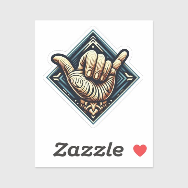 Surfer Hand Symbol- Sticker (Sheet)