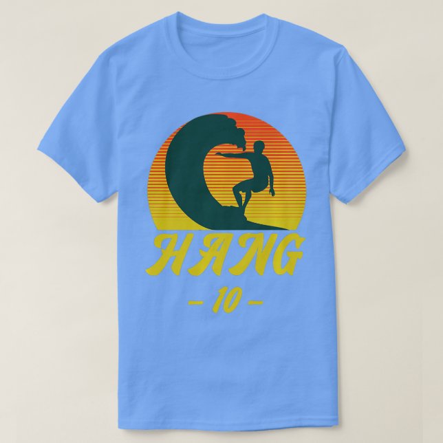 Surfer Hang 10 Surf Design   T-Shirt (Design Front)