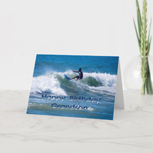 Surfer Happy Birthday Grandson Card