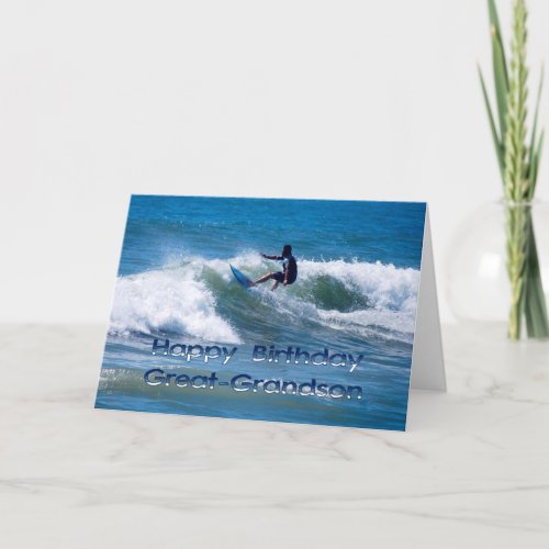 Surfer Happy Birthday Great_Grandson Card