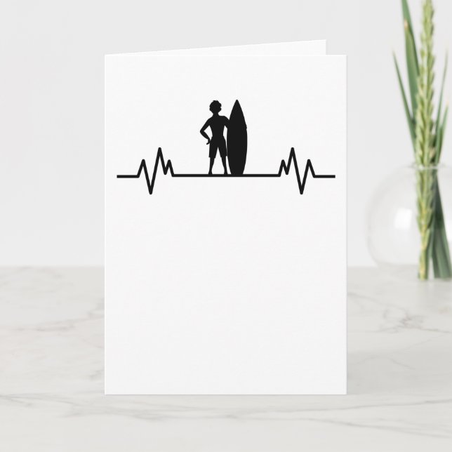 Surfer heartbeat waves surfing wave riding Gift Card (Front)