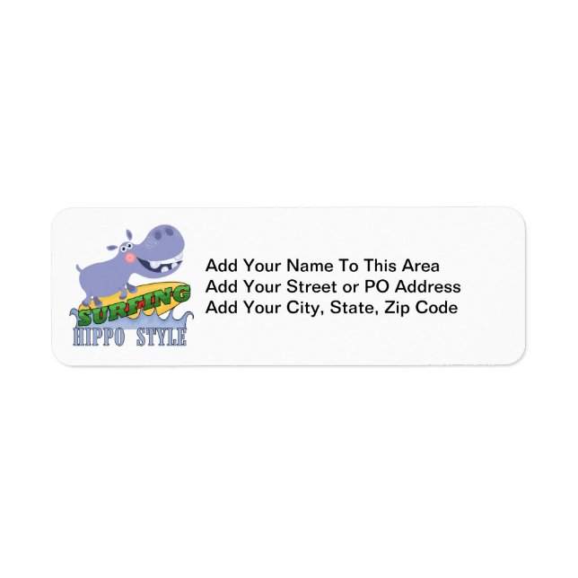 Surfer Hippopotamus Label (Front)