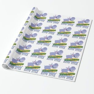 Surfer Hippopotamus Wrapping Paper