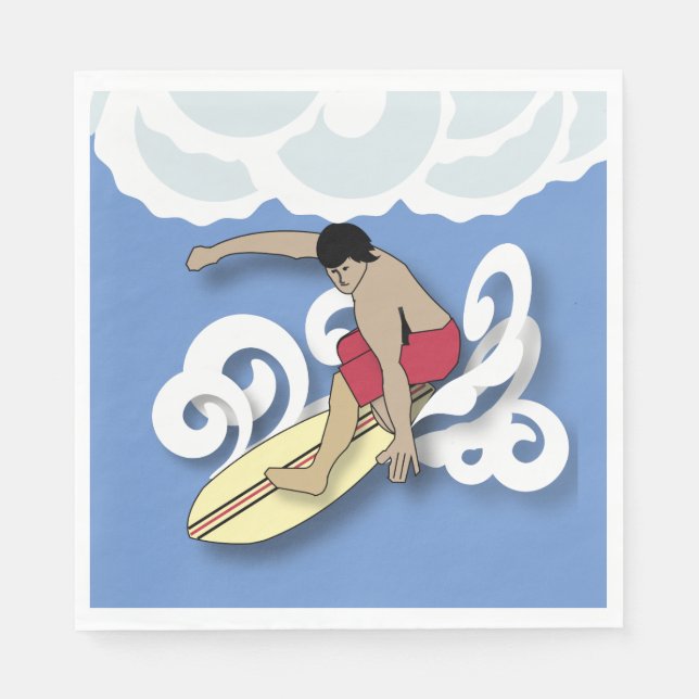 Surfer in a Barrel Paper Napkins (Front)
