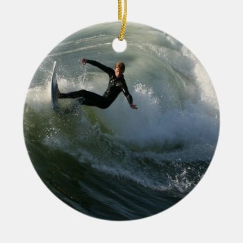 Surfer In A Wetsuit Ornament by WindsurfingGifts at Zazzle