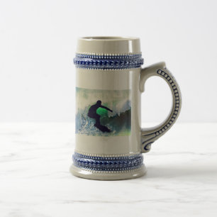 Surfer in Big Wave Beer Stein