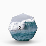 Surfer in Giant Hawaiian Wave Acrylic Award<br><div class="desc">A cool original photo of a surfer on a high surf day in Hawaii!</div>