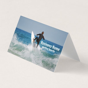 Surfer in sea.  customizable Business Card