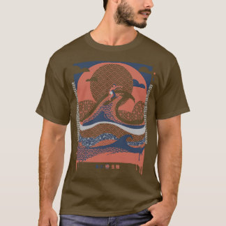 Surfer in The Waves Minimalist Beach View by Tobe  T-Shirt